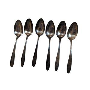 vintage Oneida Bird of Paradise 1923 Community silver plate  Teaspoons set of  6